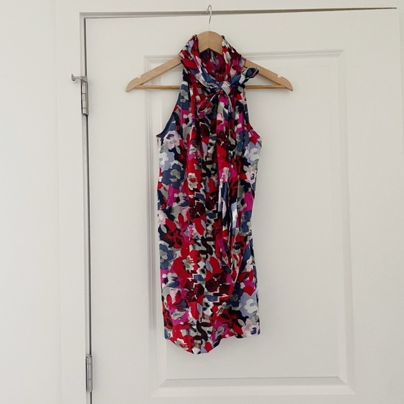 Rungolee Abstract Print Ruched High Neck Top - Picture 2 of 6